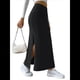 thumbnail image 2 of Faldas Tubo de Punto Ajustadas para Mujer, Falda Midi de Cintura Alta con Abertura Elástica Negro XXL, 2 of 8