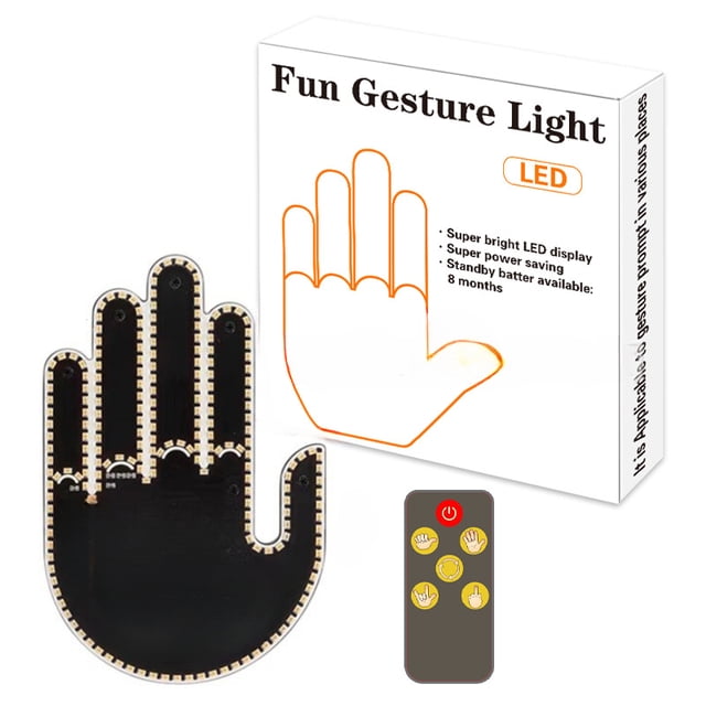 Car mounted LED fun expression light smiling face light rear window multifunctional warning gesture light handheld gesture light