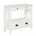 thumbnail image 5 of Pine Wood Console Table with 4 Drawers & 1 Storage Shelf, Entry Sofa Table for Entryway Living Room Bedroom Hallway Kitchen Antique White, 5 of 7