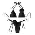 thumbnail image 1 of Traje baño dividido piezas para mujer Traje baño Conjunto bikinis flores 3D, 1 of 5