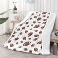 thumbnail image 2 of Football Icon White Pattern Soft Sherpa Fleece Throw Blanket, Warm Cozy Plush Blanket for Sofa Bed Couch, All Season, 60"x80", 2 of 5