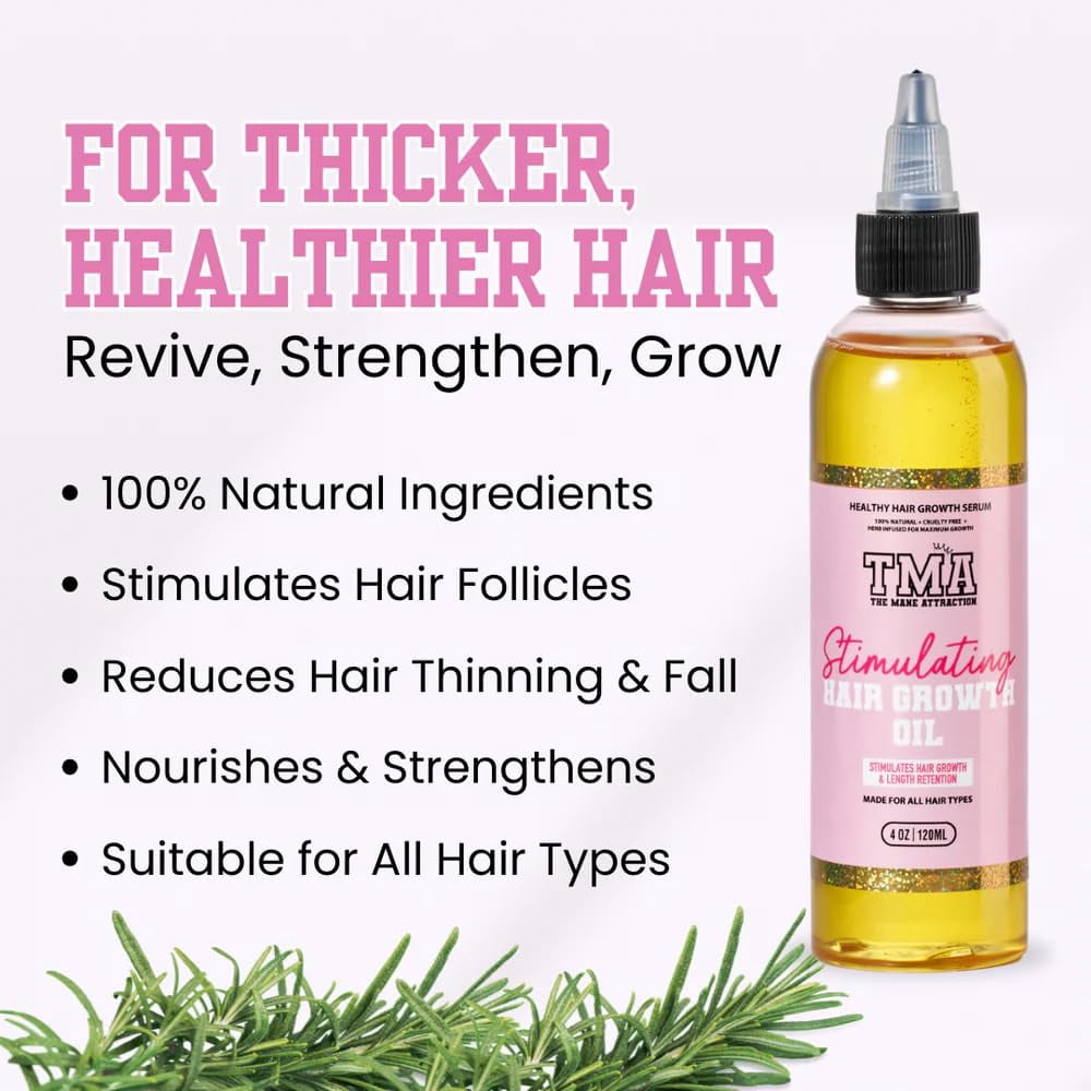 The Mane Attraction Rosemary Castor Black Seed Hair Oil, 4 Fl Oz, Value Pack