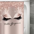 thumbnail image 2 of iMucci Hello Gorgeous Glitter Eyelash Shower Curtain, Rose Gold Drips Art Background, 70 x 70 inch Bathtub Shower Curtains Waterproof Fabric with 12 Hooks, 2 of 5