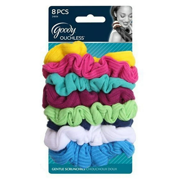 Goody Ouchless Scrunchie Jersey, Variety, 8 Count (Colors May Vary) (4-Pack)
