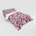 thumbnail image 3 of Ambesonne Pink Bedding Set 3 Pcs, Sakura Tree Umbrellas, Twin, Black Pink, 3 of 3