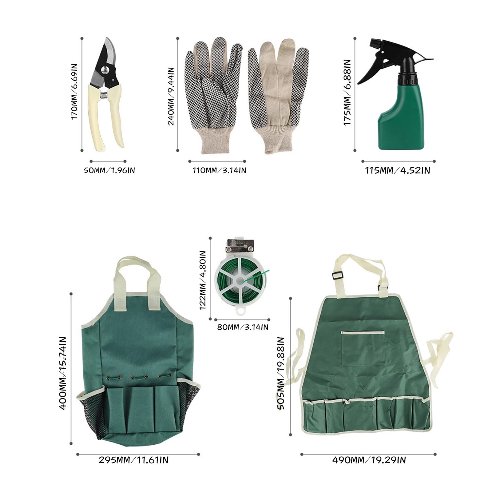 Kids Garden Tool Set 11-Piece Children Gardening Equipment with Apron Tote Bag for Outdoor Yard Play Planting Learning(Green)