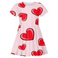 thumbnail image 3 of WMQPNNS Girls Heart Printed Dress Girls Floral Dress 5t Short Sleeve Tunic Shirt Mid Dresses Casual Summer Dress Skater Sundress Kids Outfits(Size 6-7 Years,White#3), 3 of 3