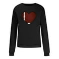 thumbnail image 4 of EQWLJWE Chandail en Molleton Jour de Match Femme Drôle Amour Football Imprimé Graphique Surdimensionné Chandail en Molleton Manches Longues Col Rond Chandail Femme Bonjour Automne Chandail en Molleton Tops d'Entraînement pour Femmes, 4 of 5