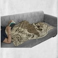 thumbnail image 5 of Coffee Art Soft Flannel Fleece Blanket, Retro Inspired Morning Theme Cup and Ship Sailing on Ocean Waves Doodle, Cozy Plush for Indoor and Outdoor Use, 60" x 80", Chocolate and Beige, by Ambesonne, 5 of 5