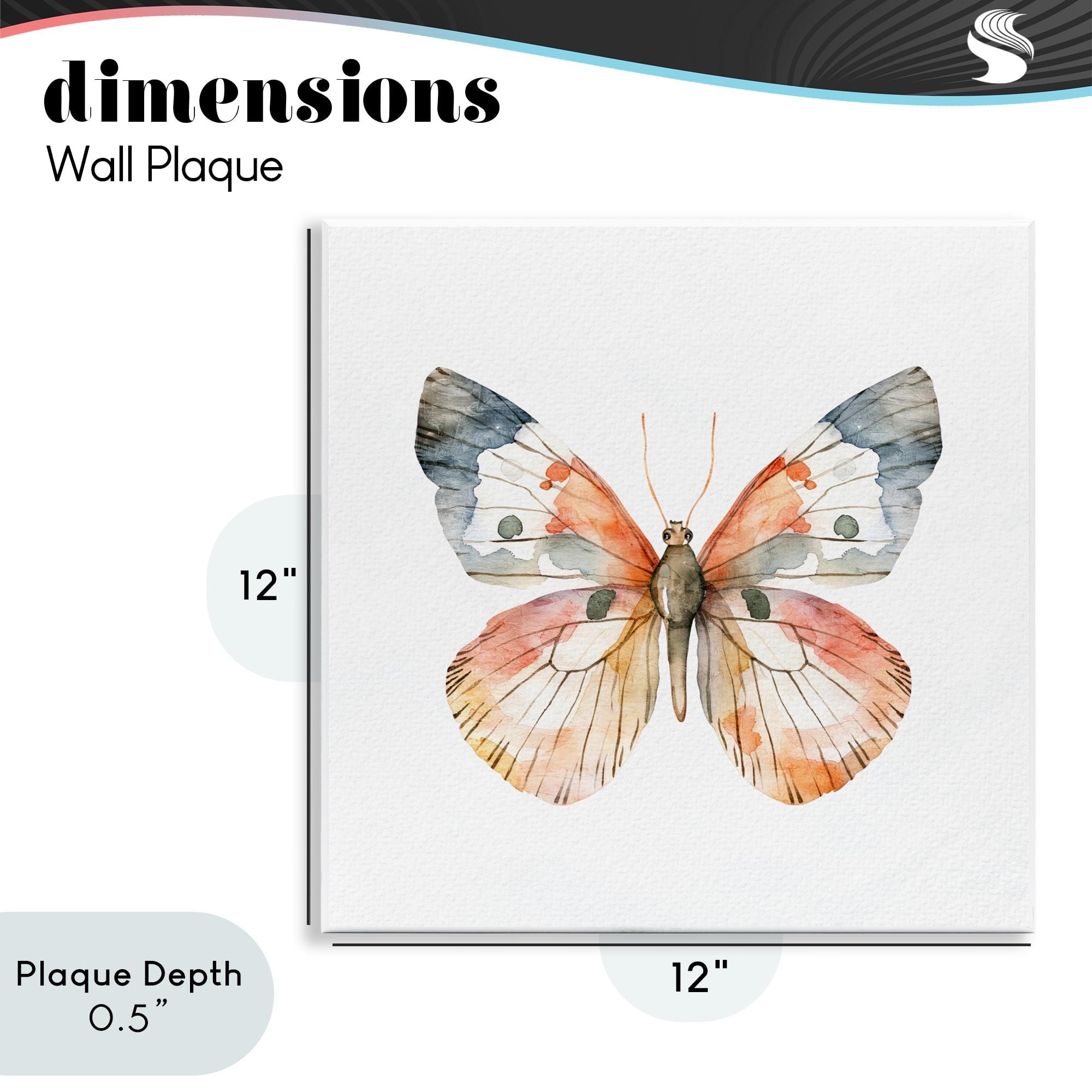 Stupell Industries Warm Watercolor Butterfly Wall Plaque Art, design by Kim Allen