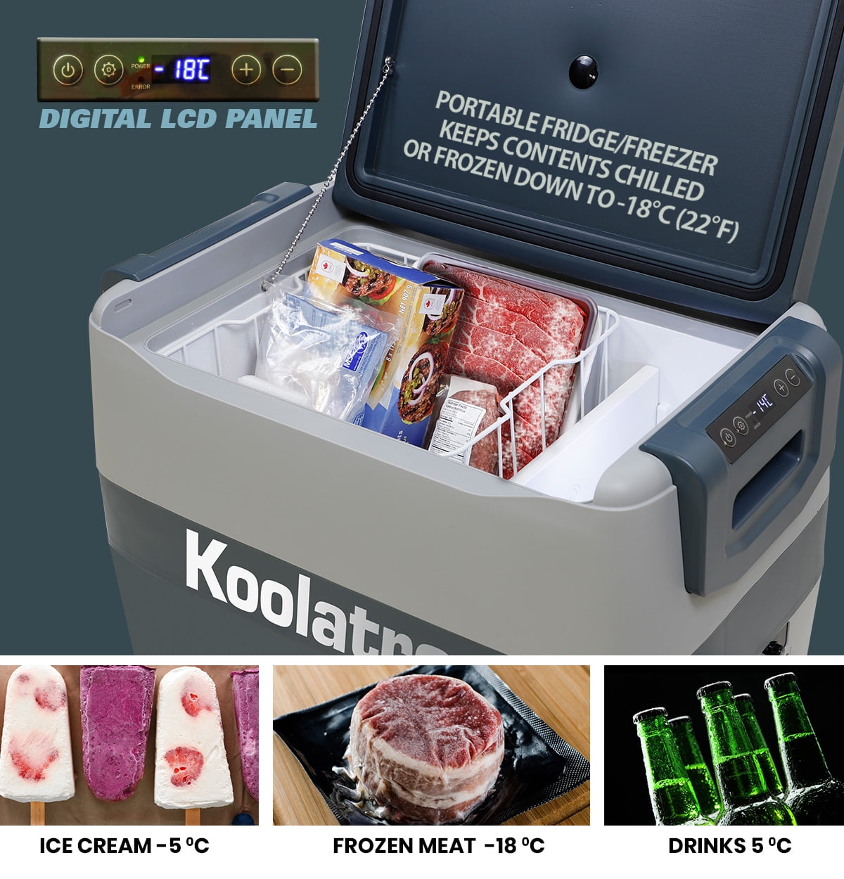 Koolatron 12V Portable Freezer/Refrigerator w/ Bluetooth 54 qt (50L)
