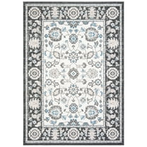 SAFAVIEH Liberty Deborah Oriental Polyester Area Rug, Dark Grey/Ivory, 5'3" x 7'7"