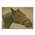thumbnail image 1 of Animal Cutting Board, Engraving Illustration of Detailed Hand Drawn Horse Head Retro Style Image, Decorative Tempered Glass Cutting and Serving Board, Small Size, Brown and Sand Brown, by Ambesonne, 1 of 1