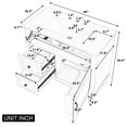 thumbnail image 3 of Euroco 36" Bathroom Vanity with Sink, Freestanding Bathroom Cabinet with Ceramic Basin, Flip Drawer, Adjustable Shelf, Rubberwood Frame & MDF Panels, Metal Handles, White Painted Finish, 3 of 9