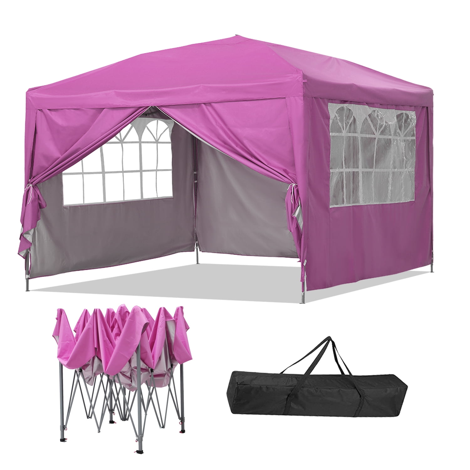 Outdoor Basics 10 ft x 10 ft Pop Up Canopy Tent with Carry Bag, Great for Picnic, Yard, Beach, Park, Camping, Blue