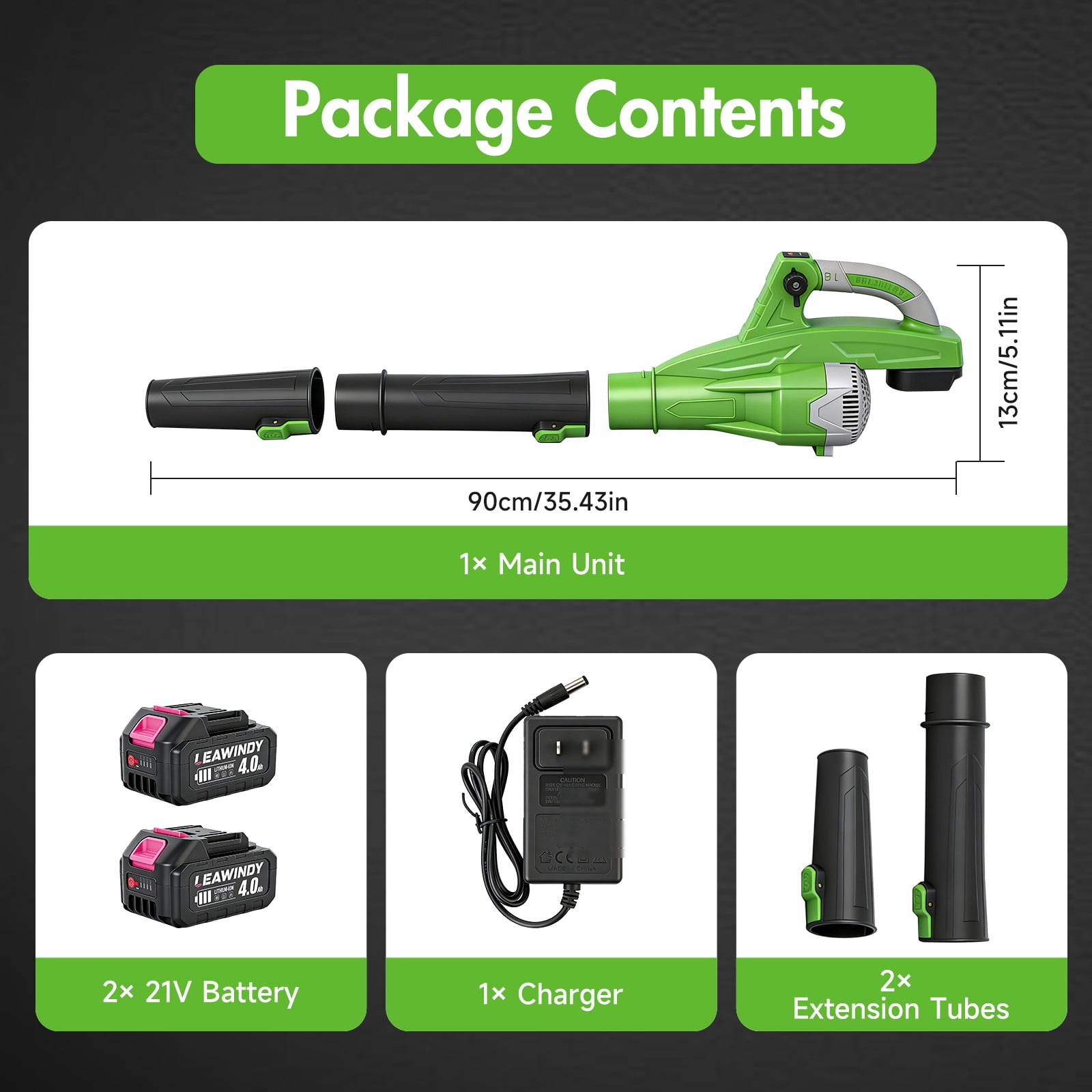 Cordless Leaf Blower, 200 MPH 850 CFM Electric Blower with 8 Speeds, 2×4.0AH Batteries and Charger, Lightweight for Yard, Patio and Dust Cleaning