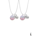 thumbnail image 2 of Delight Jewelry Silvertone Domed Multi Color OT Mother & Daughter Heart Necklaces (Set of 2), 19"+2", 2 of 4