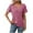Hot Pink, variant on cocolona Womens Summer Knit Tops Button V Neck Short Sleeve Ribbed T-shirts Casual Loose Solid Color Tees Blouse