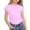 Pink, variant on Girls Summer Short Sleeve Crop T-Shirt Solid Color Crew Neck Tee Casual Tunic Top Double Side Drawstring Slim Fit Pullover Shirt for Kids Daily Outdoor Wear(Purple,8-9 Years)