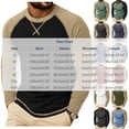thumbnail image 7 of Daiosportswear Color Block Tops for Men Casual Stylish Crewneck Raglan Long Sleeve Baseball Tee Shirts Fall Pullover Army Green L, 7 of 7