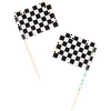 Access Checkered Toothpick Flags, 2.5", Black/White, 50 Ct