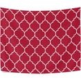 thumbnail image 2 of Moroccan Trellis Red Tapestry Wall Hanging Tapestries Happy Colorful Hippie Psychedelic Art Polyester Carpet Wall Decorative for Living Room Bedroom 60x51inch, 2 of 7