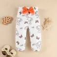 thumbnail image 6 of Toddler Kids Outfit Sets Headband Elephant Print Bodysuit And Bow Pants Set Kids Boys Girls Trendy Comfortable Outfits Sets，3Piece，9 -12 Months, 6 of 8