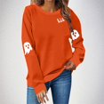 thumbnail image 2 of NMMUED Chandails d'Halloween pour Femmes Chandails à Col Rond pour Femmes Tenues d'Halloween pour Femmes Chandail Surdimensionné pour Femmes Chandail Citrouille d'Halloween Chandails d'Automne pour Femmes, Orange TG, 2 of 4