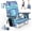 Blue+White, variant on PNKKODW Backpack Beach Chair for Adults Kids, Adjustable 5-Position Reclining Beach Chair with Cooler Bag, Cup Holder and Lumbar Pillow, Foldable Lay Flat Chair for Beach Lawn Outdoor Rainbow