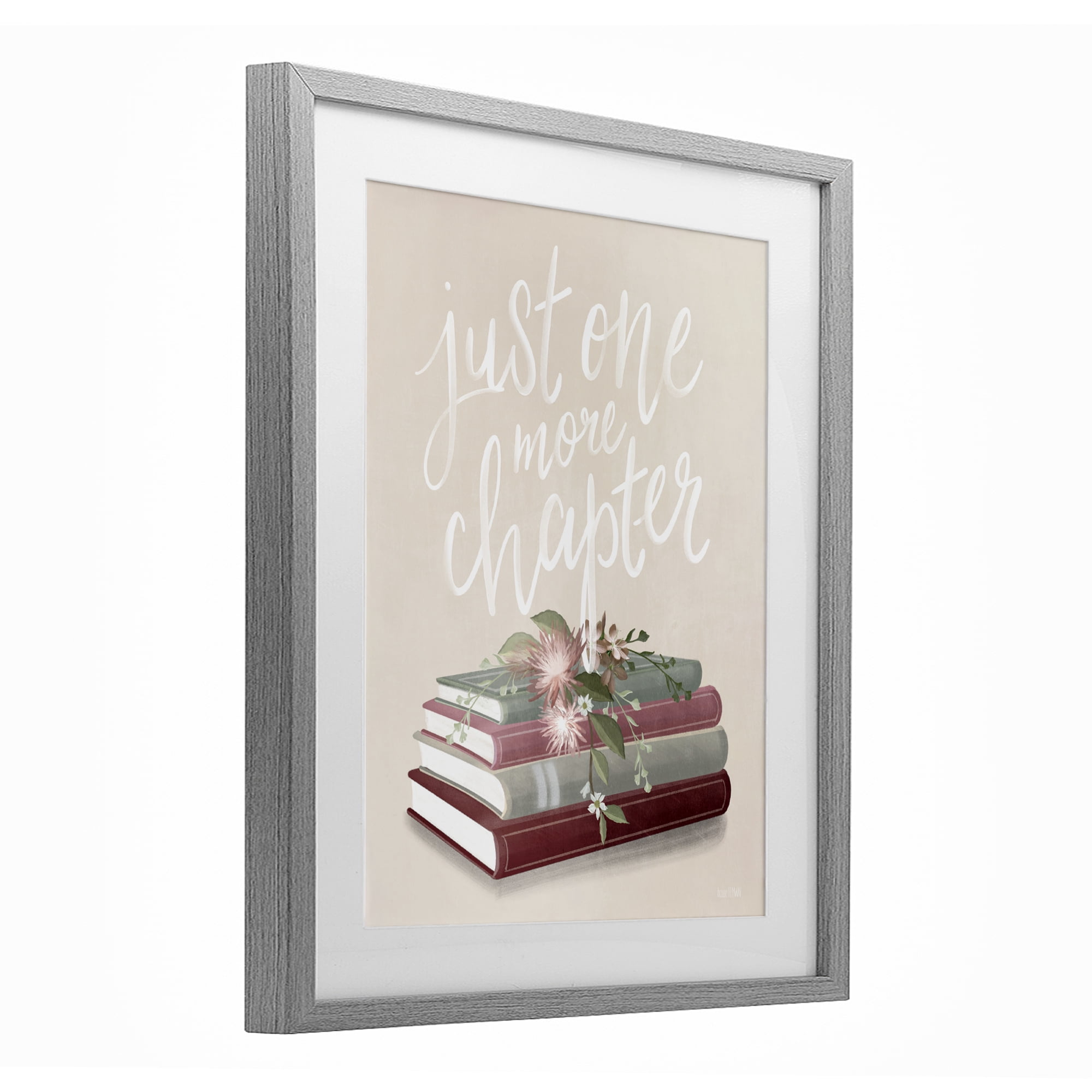 Stupell Industries One More Chapter on Beige Gray Framed Print Under Glass, design by House Fenway