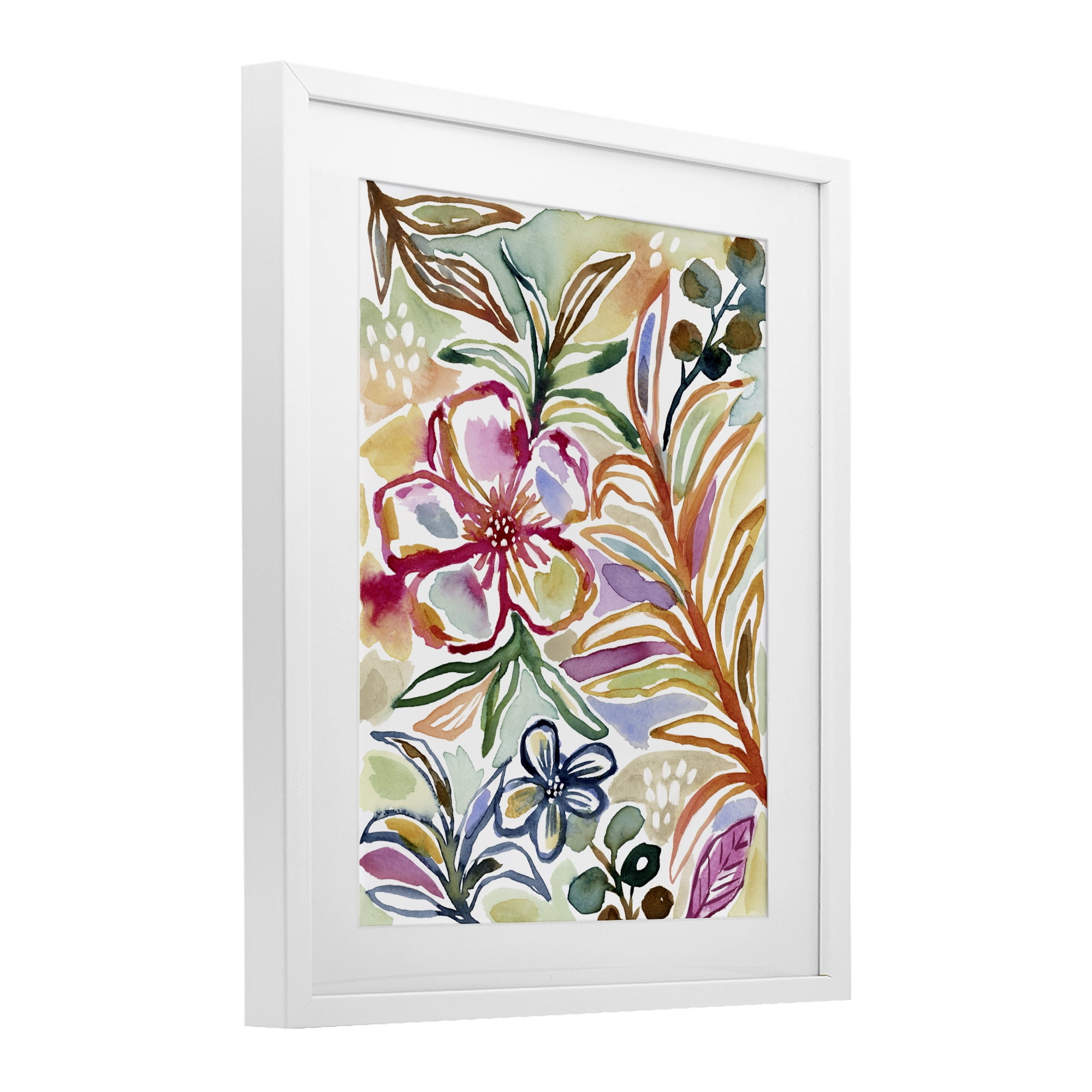 Stupell Industries Colorful Garden Impressions White Framed Print Under Glass, design by Lisa Nohren