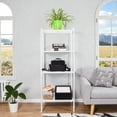 thumbnail image 2 of Tcbosik Ladder Shelf, 4-Tier Bookshelf with Metal Frame, Storage Rack for Home Office, Living Room, Bedrom, White, 2 of 7
