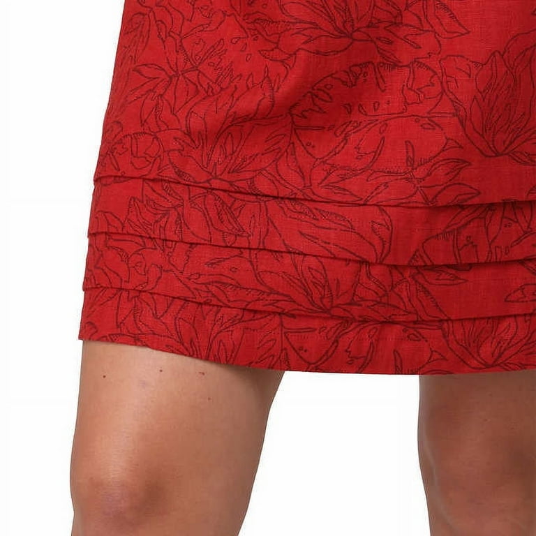 Nicole Miller Ladies' Linen Blend Dress | Red, Medium - Walmart.com