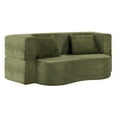 thumbnail image 5 of LiviNest Green Velvet Convertible Sofa Bed: Modern Folding Floor Sofa Bed for Small Apartments & Home Offices - Plush Fabric High-Density Foam Support Sleeper Sofa for Adults & Guests, 5 of 6