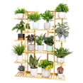 thumbnail image 3 of 9 Tier Bamboo Plant Stand Corner Shelf Garden Flower Pot Display Indoor Outdoor, 3 of 7
