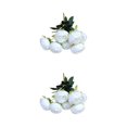 thumbnail image 1 of Matsuzay Decoración de boda fácil - Ramo de flores artificiales Flores artificiales de seda anchas Elegante blanco 2piezas, 1 of 6