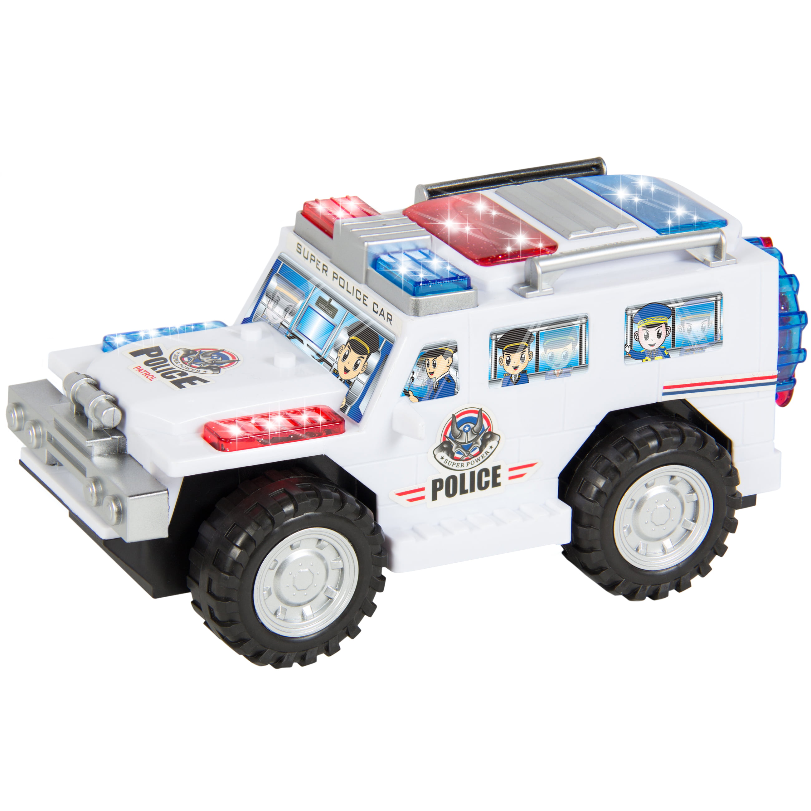 police car toy with flashing lights