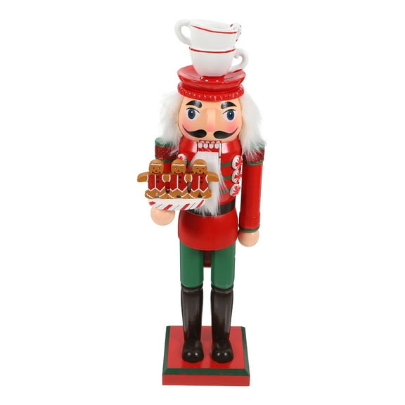 WHAMVOX Traditional Wooden Nutcracker Figurine 35CM Christmas Gingerbread Nutcracker Soldier Ornament Holiday Nutcracker Centerpiece for Home Party