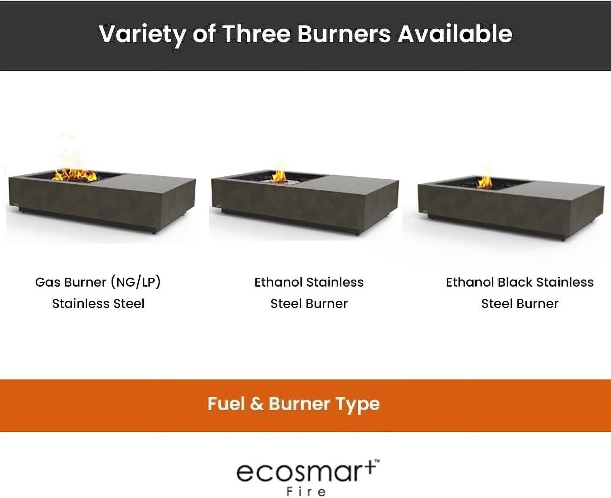 Ecosmart | Manhattan 50 Fire Pit Table | Natural Color | Stainless Steel Gas Burner | Elegant Curved Design with Versatile Wide Lip | Complements Any Decor and Setting