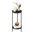 thumbnail image 4 of Furinno Besi 2-Tier Modern Tall Round Side End Table with Sturdy Metal Legs, Americano, 4 of 6