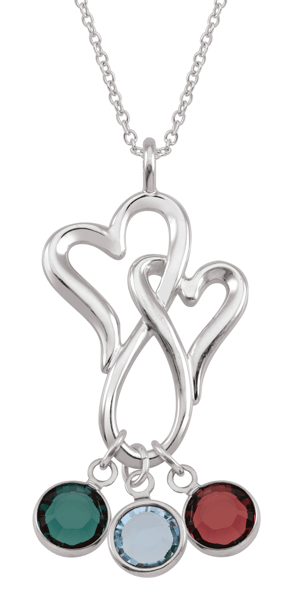 Personalized double swirl heart pendant in Sterling Silver by Jewlster