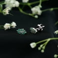 thumbnail image 3 of Rosec Jewels Natural Emerald Cluster Stud Earrings (0.25 CT) - May Birthstone Earrings, 14K White Gold, 3 of 6