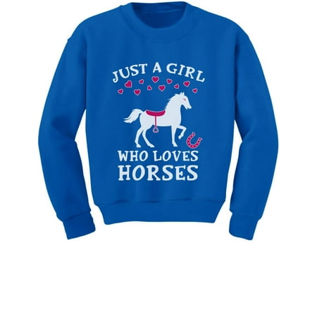 

Tstars - Just A Girl Who Loves Horses Horse Lover Gift Toddler/Kids Sweatshirt 2T Blue