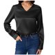 thumbnail image 3 of Sudadera,Blusa informal de poliéster con cuello en V y manga larga para mujer, color liso, largo normal, para uso diario, sopatenor, 3 of 8