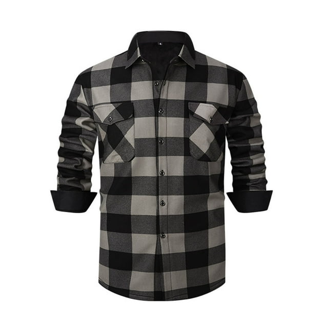Birdeem Chemise Décontractée à Carreaux pour Homme, Design Patchwork, Col Rabattable, Bouton, Manches Longues, Doublée en Molleton, Chemises pour Homme, Chemise à Carreaux Homme