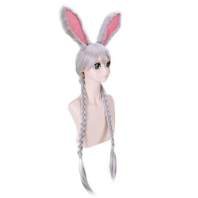 Peluca para cosplay Zootopias Judys Hopps, pelo sintético, 90 cm