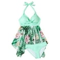 thumbnail image 4 of Busydd Plus Size Swimsuit for Women S-5XL Two Piece Tankini Bathing Suits Trendy Floral Print Sleeveless Swimwear with Boyshorts, 4 of 6