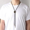 thumbnail image 5 of Bolo Tie American Western Cowboy PU Leather Rope Necklace for Holidays Party Bronze, 5 of 8