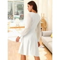 thumbnail image 5 of DARING DIVA Long Sleeve Square Neck Dress L White, 5 of 7