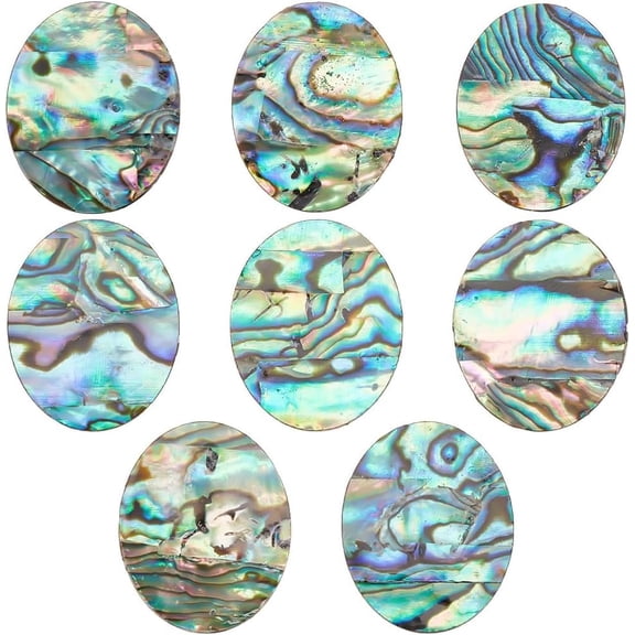 Abalone Shell Cabochon Natural Paua Shell Cabochons Loose Gemstone Oval Abalone Shell Charms Single-Sided Shell for Home Decor DIY Jewelry Making 26x21x1mm